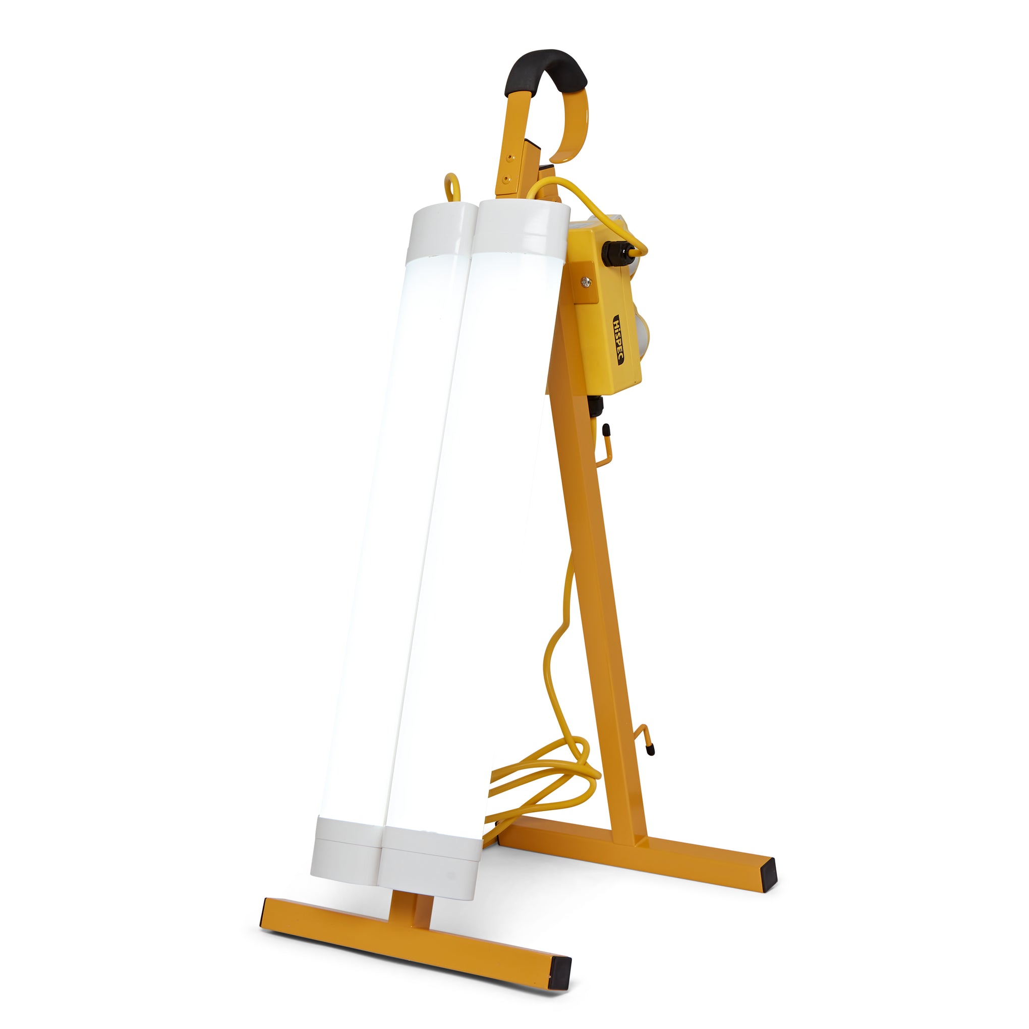 Hispec HSSL/40LEDPL 40W LED Plasterers Work Light with 2x 16A 3P Socket Outlets 110V 6500K IP44 Yellow