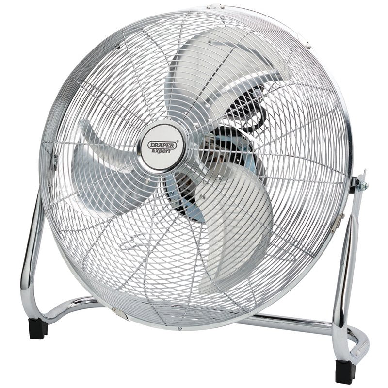 Draper HV18 09160 18'' / 450mm 120w Industrial Floor Fan Chrome
