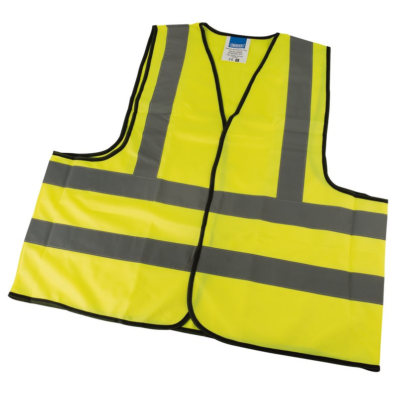 Draper HVWC/B EN471 Class 2L Hi-Vis Traffic Waistcoat Yellow