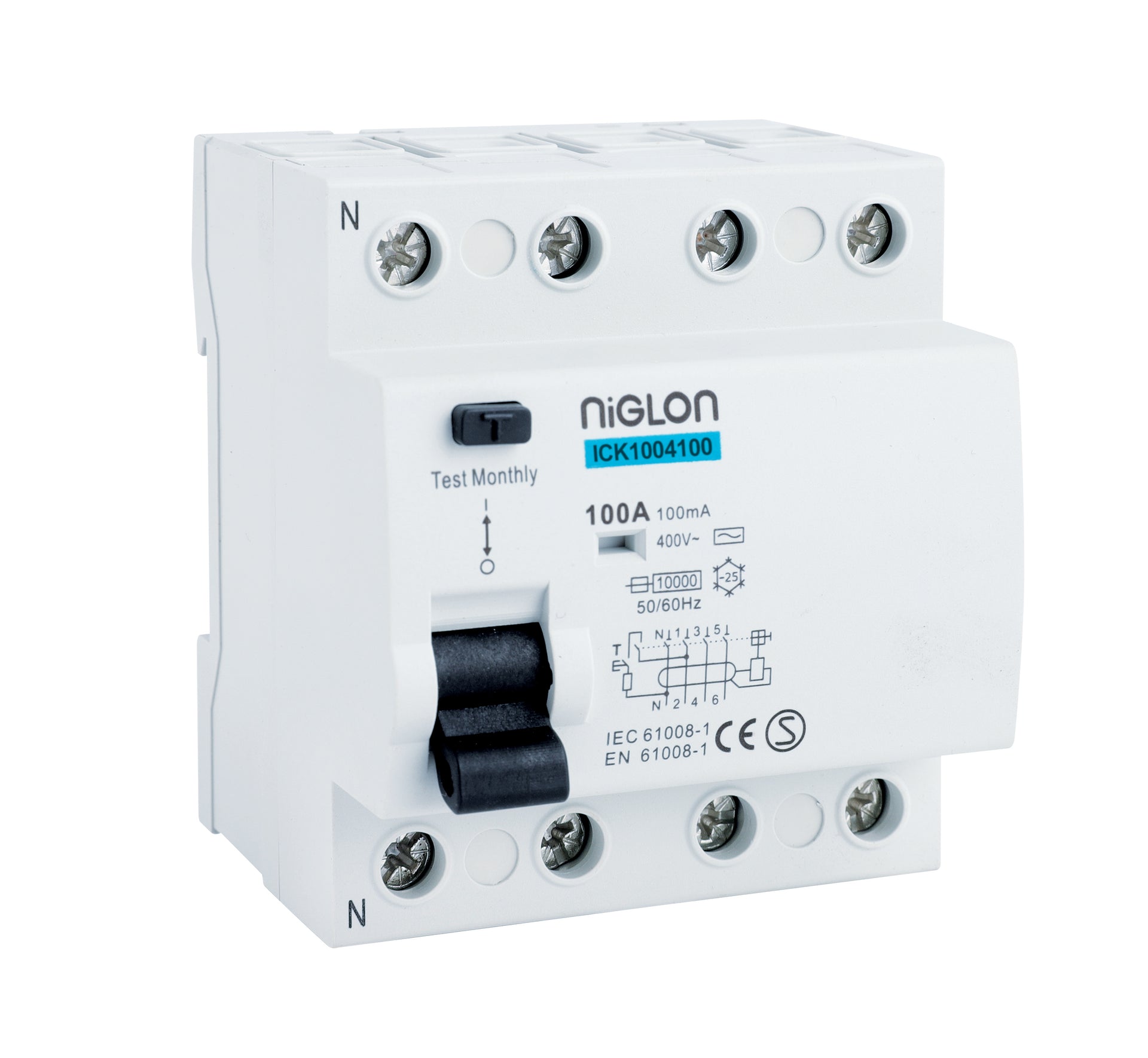 Niglon ICK1004100-A2 100A 100mA 4P RCD