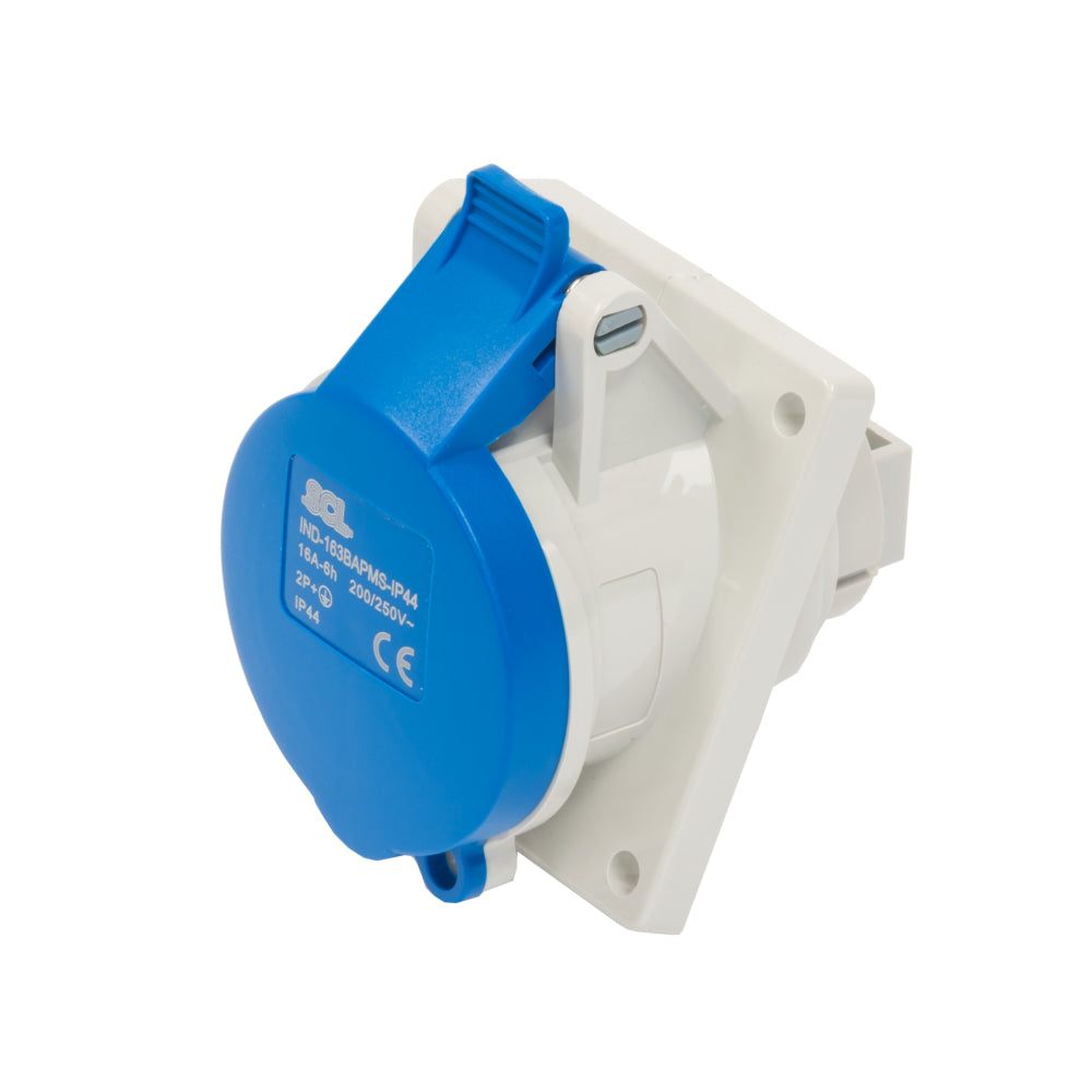 Switchtec IND-163BAPMS-IP44 16A 3P 240V Angled Panel Mount Socket IP44