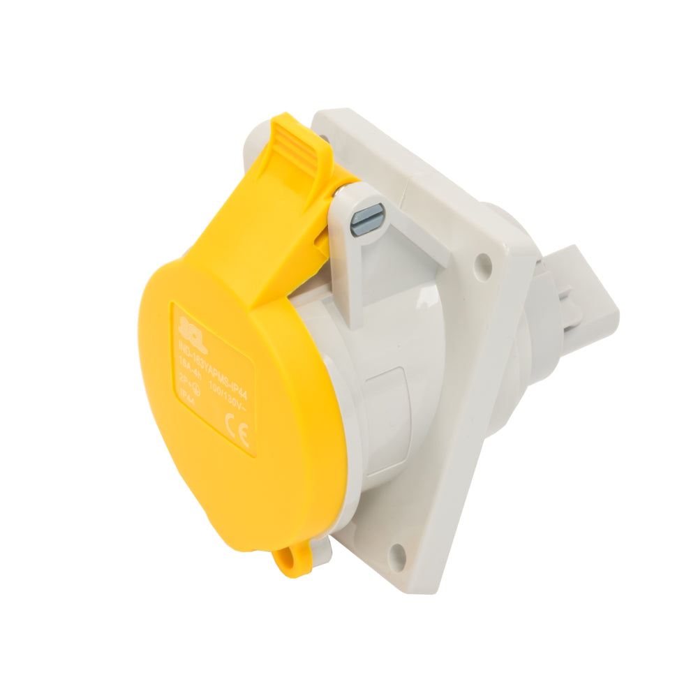 Switchtec IND-163YAPMS-IP44 16A 3P 110V Angled Panel Mount Socket IP44