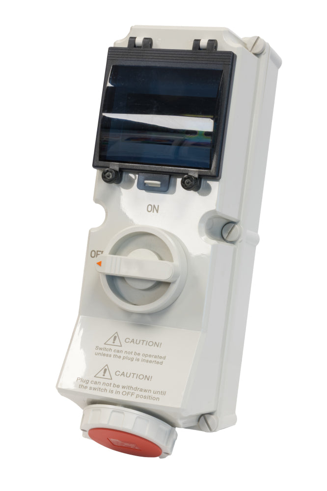 Switchtec IND-164RISW-IP67 16A 4P 415V Interlocked Socket with RCD Housing IP67