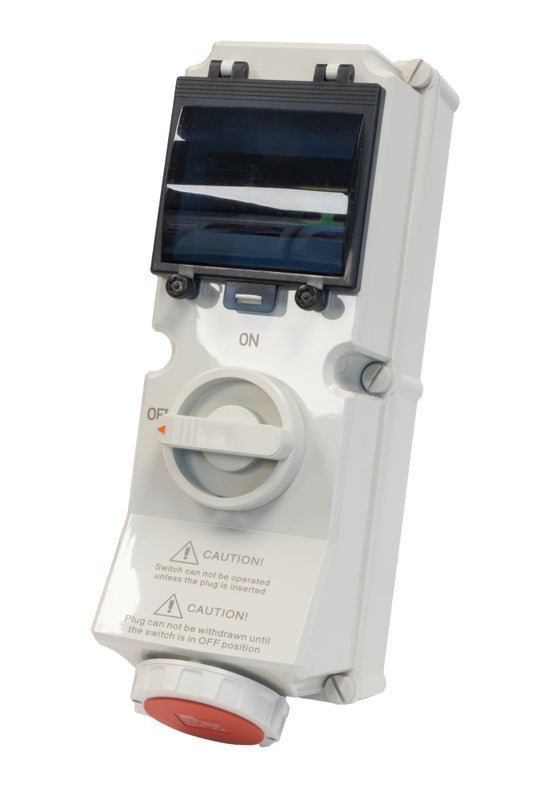 Switchtec IND-164RISW-IP67 16A 4P 415V Interlocked Socket with RCD Housing IP67