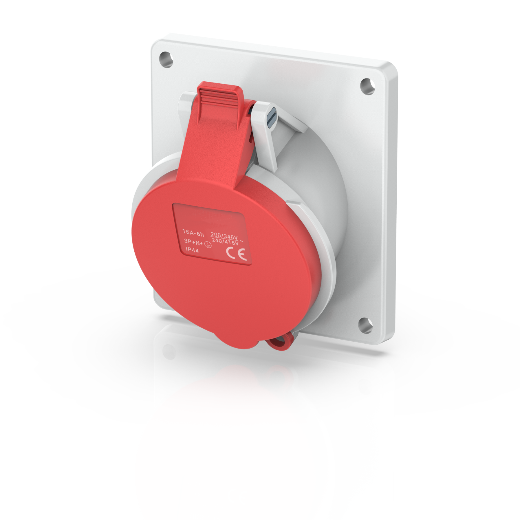 Switchtec IND-164RAPMS-IP44 16A 4P 415V Angled Panel Mount Socket IP44