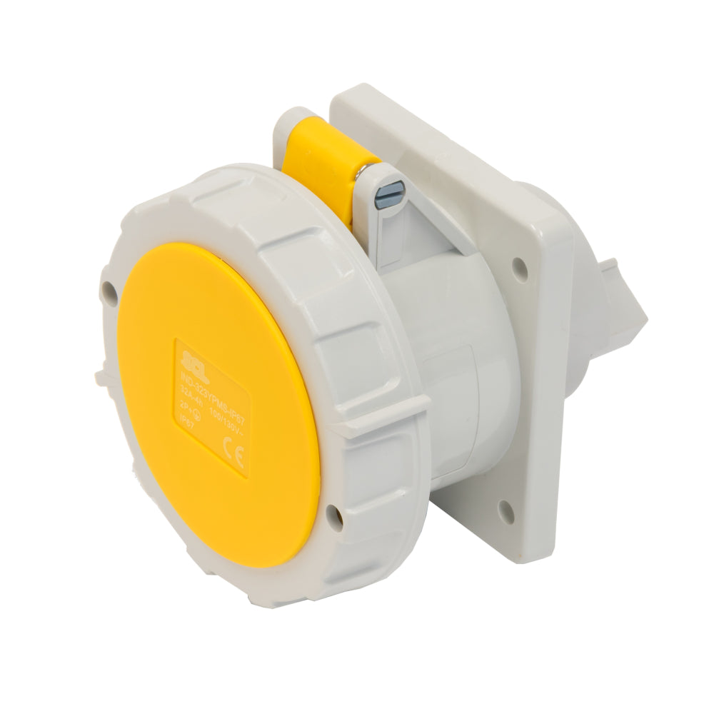 Switchtec IND-323YPMS-IP67 32A 3P 110V Panel Mount Socket IP67