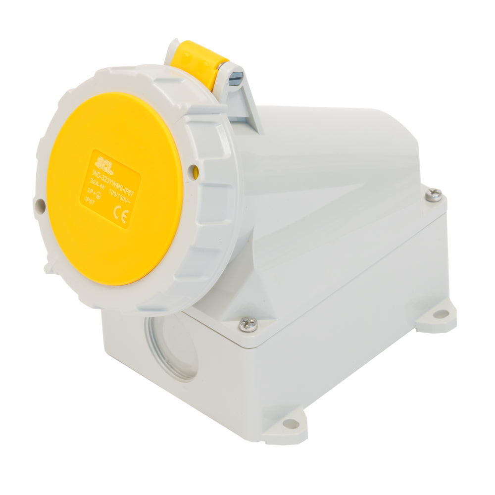 Switchtec IND-323YWMS-IP67 32A 3P 110V Wall Mount Socket IP67