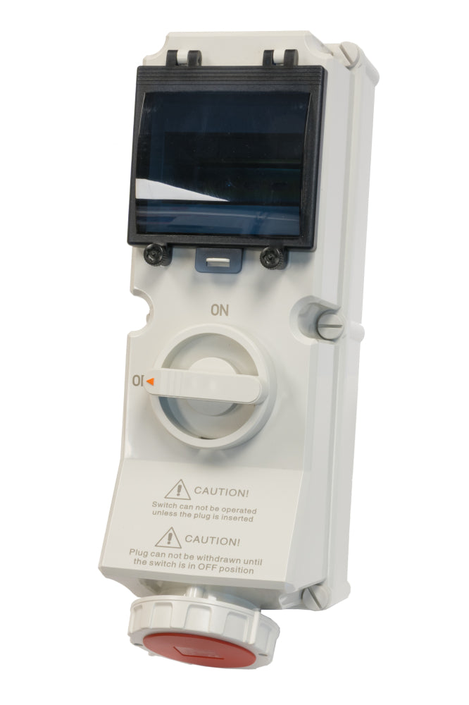 Switchtec IND-324RISW-IP67 32A 4P 415V Interlocked Socket with RCD Housing IP67
