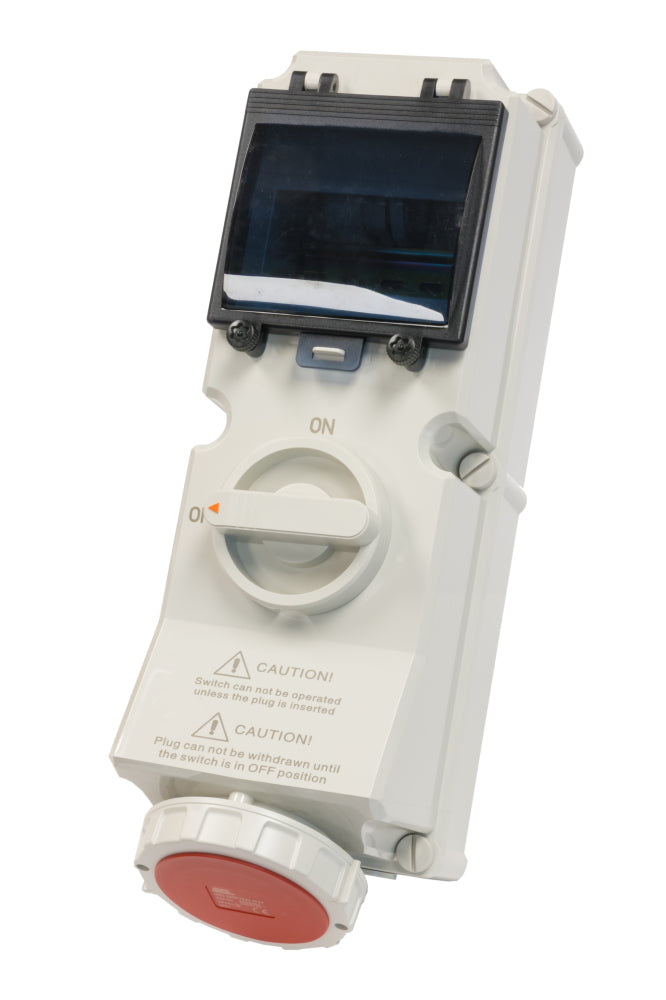 Switchtec IND-325RISW-IP67 32A 5P 415V Interlocked Socket with RCD Housing IP67