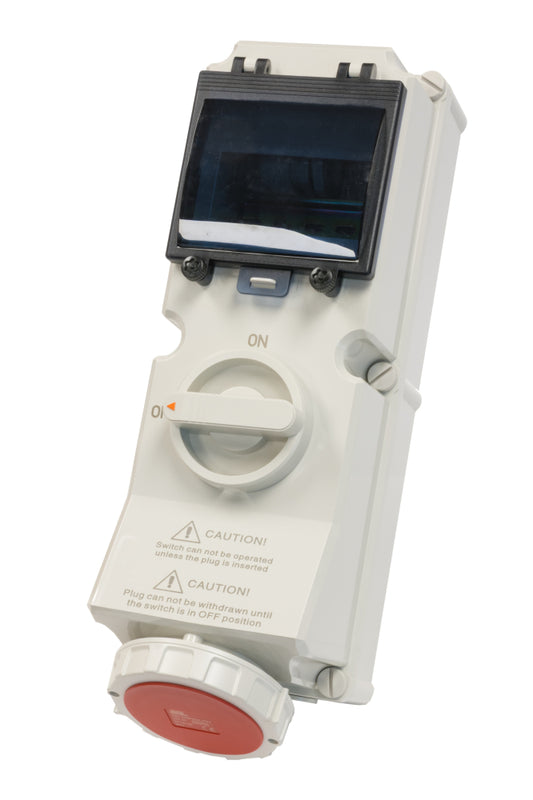 Switchtec IND-325RISW-IP67 32A 5P 415V Interlocked Socket with RCD Housing IP67