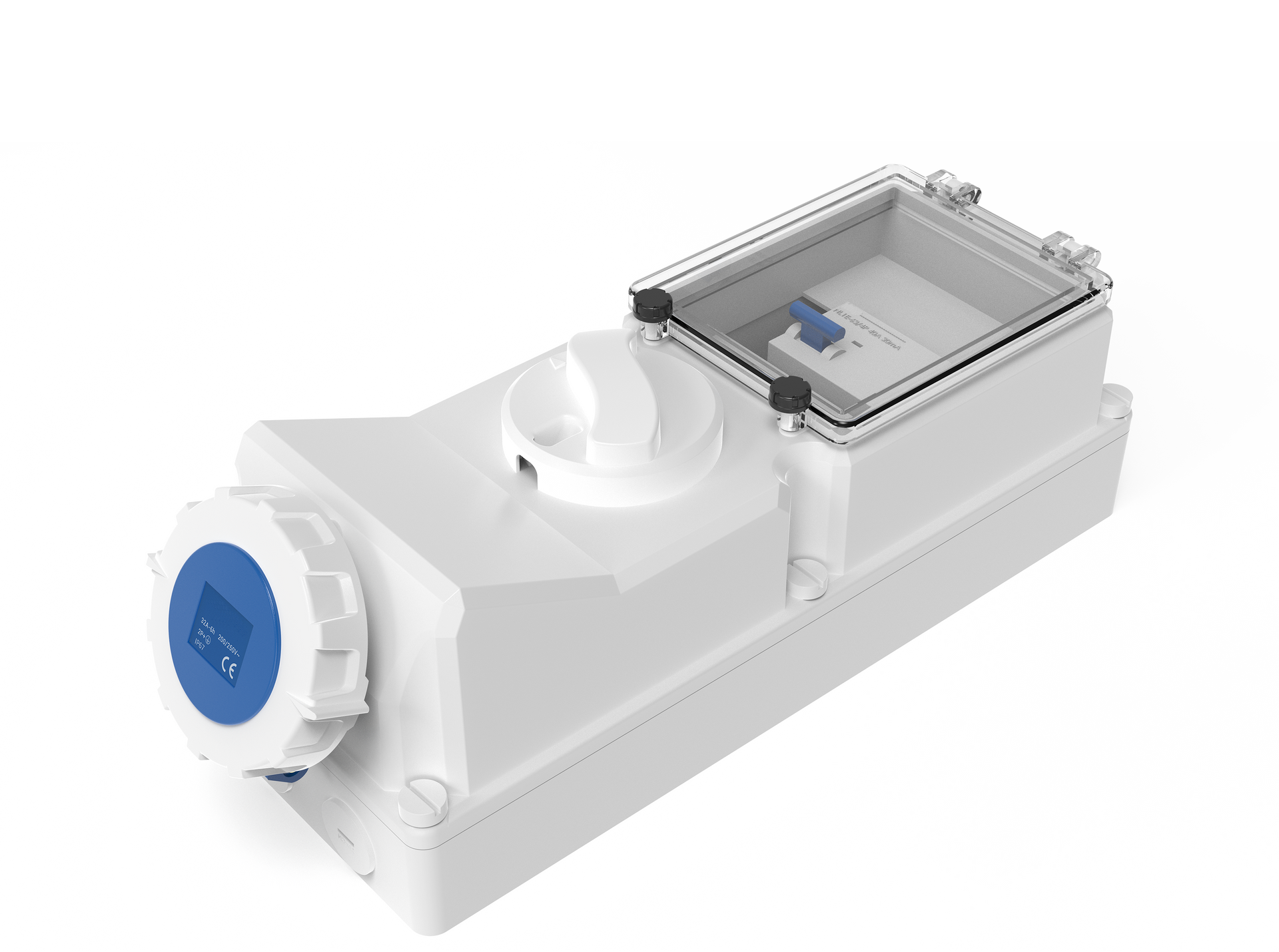 Switchtec IND-163BISW-IP67 16A 3P 240V Interlocked Socket with RCD Housing IP67