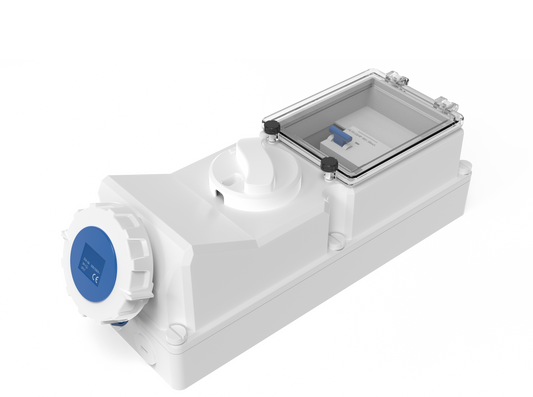 Switchtec IND-633BISW-IP67 63A 3P 240V Interlocked Socket with RCD Housing IP67