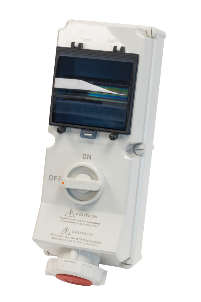 Switchtec IND-634RISW-IP67 63A 4P 415V Interlocked Socket with RCD Housing IP67