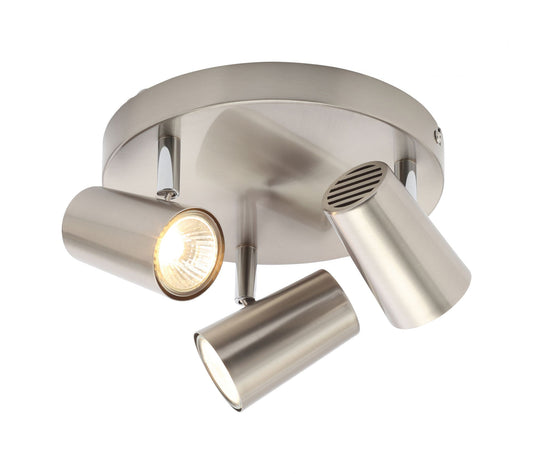Forum INL-31776-SNIC Harvey 3 x GU10 Contemporary Plate Spotlight IP20 Satin Nickel