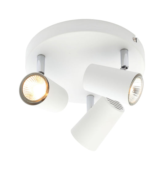Forum INL-31776-WHT Harvey 3 x GU10 Contemporary Plate Spotlight IP20 White