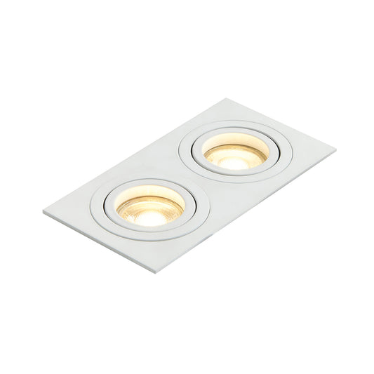 Forum INL-38618-WHI Pasto 2 x GU10 Rectangular Tilt Downlight IP20 White
