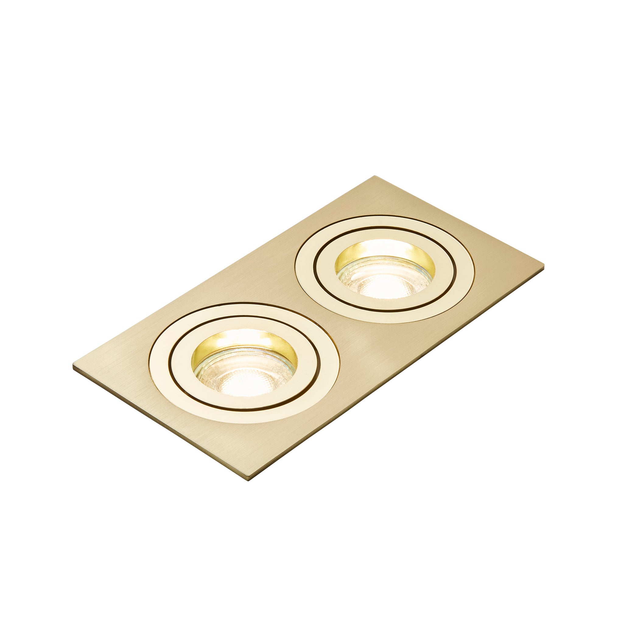Forum INL-38618-BRS Pasto 2 x GU10 Rectangular Brass Adjustable Downlight