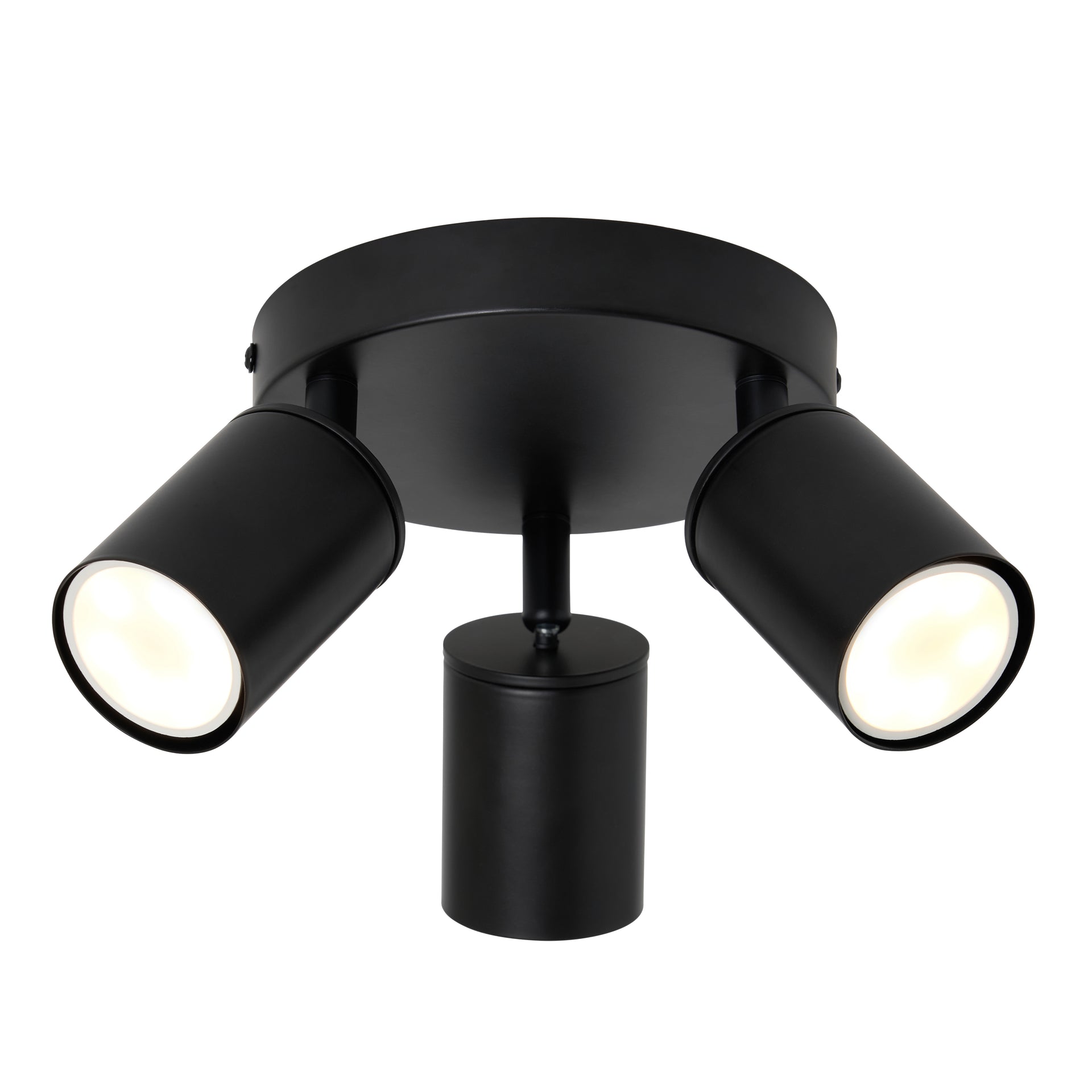 Forum INL-44525-BLK Joshua 3 x GU10 Contemporary Plate Spotlight IP44 Black