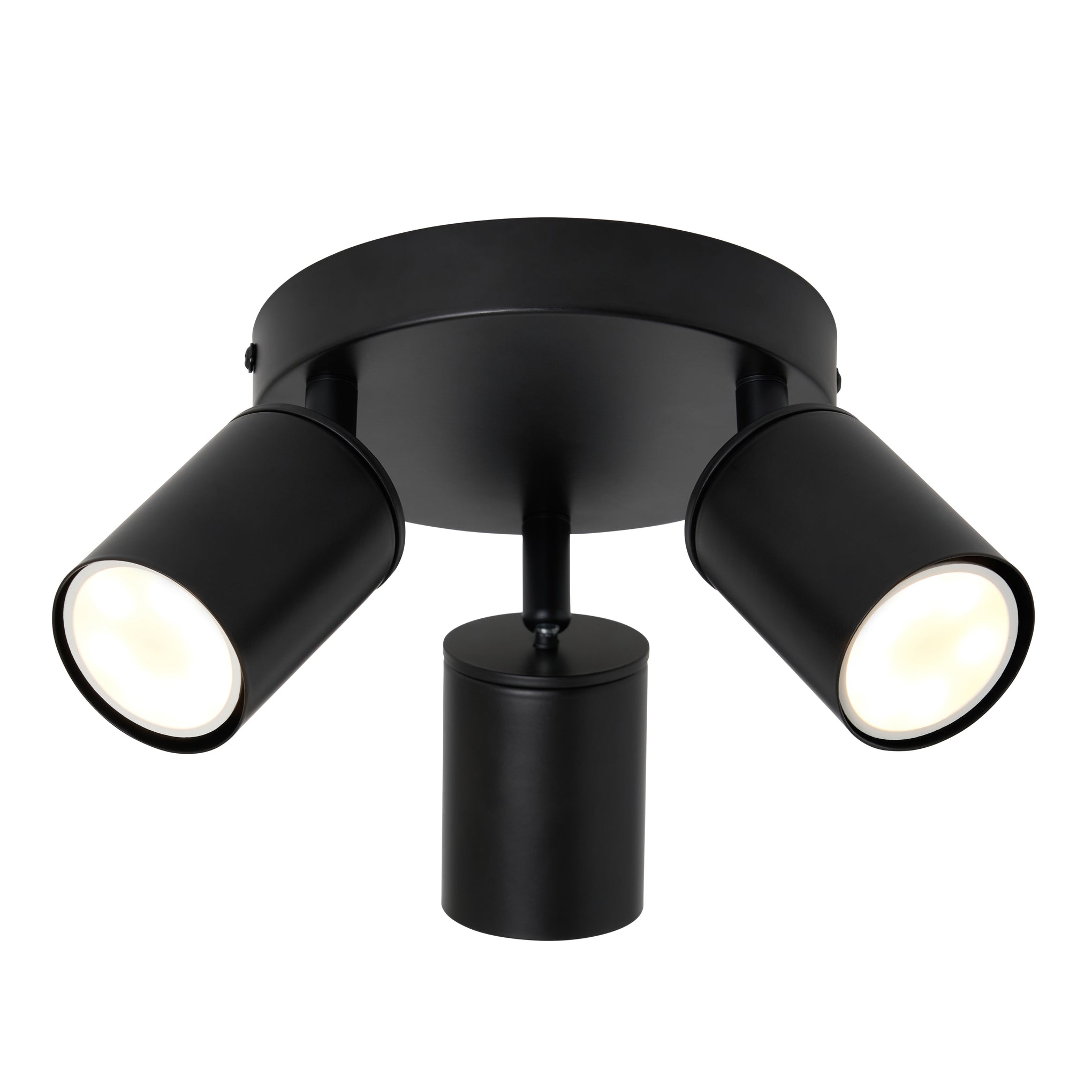 Forum INL-44525-BLK Joshua 3 x GU10 Contemporary Plate Spotlight IP44 Black