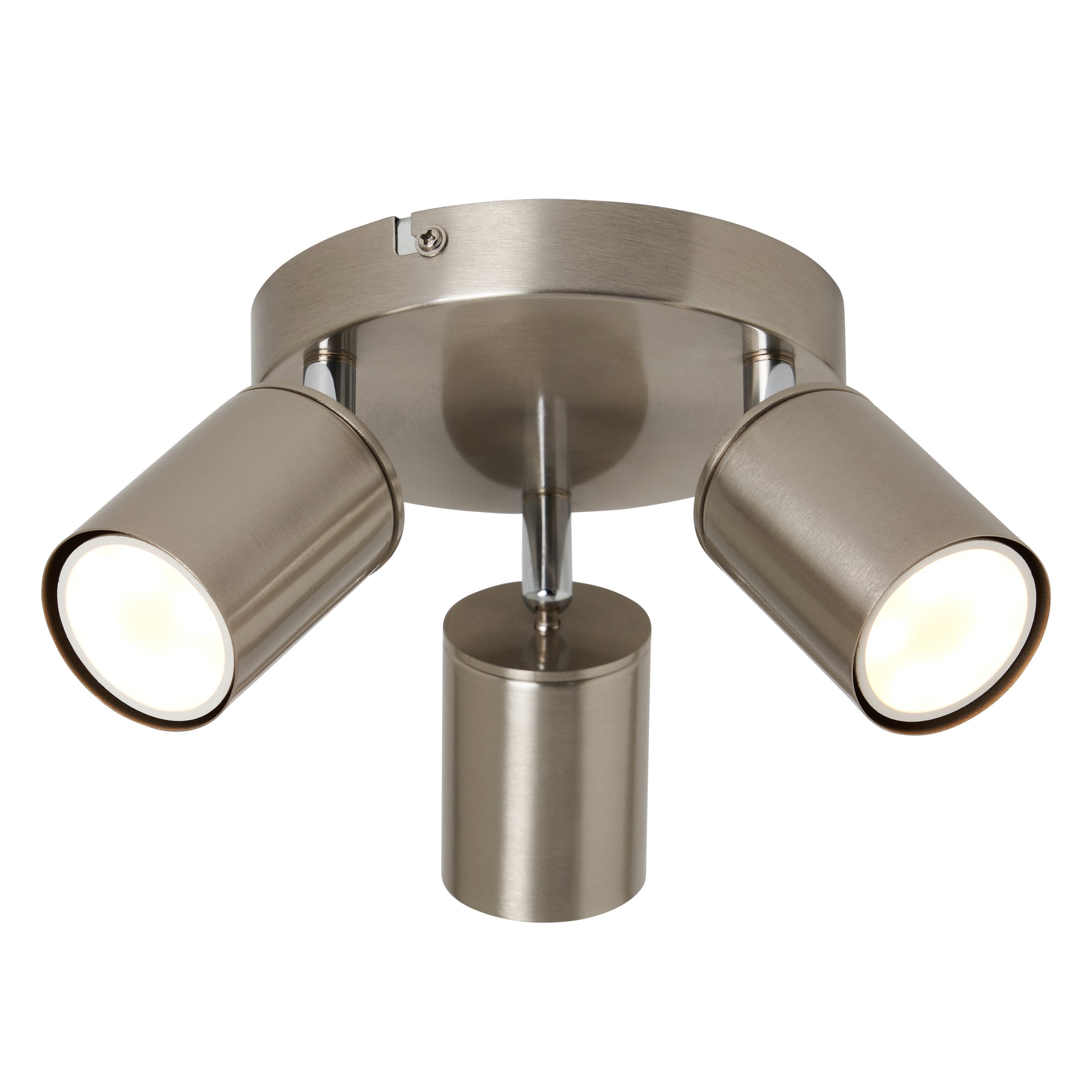 Forum INL-44525-SNIC Joshua 3 x GU10 Contemporary Plate Spotlight IP44 Satin Nickel