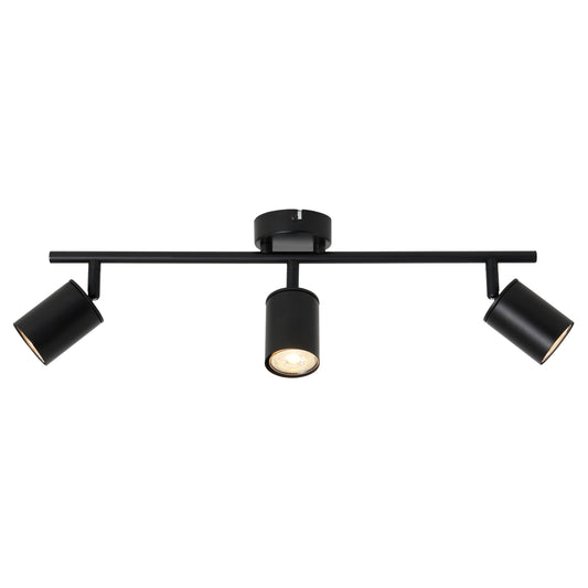 Forum INL-44628-BLK Joshua 3 x GU10 Contemporary Bar Spotlight IP44 Black