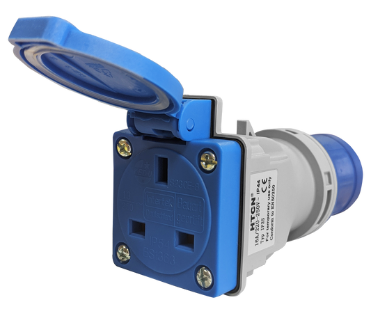 Deligo IP2S 16A To 13A Socket Adaptor Blue