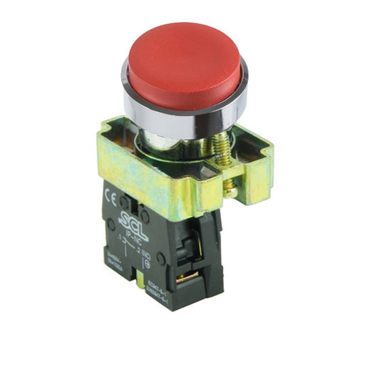 Switchtec IPBP-R-01 SCL Red Projecting Head Pushbutton with Collar & 1 N/C Contact