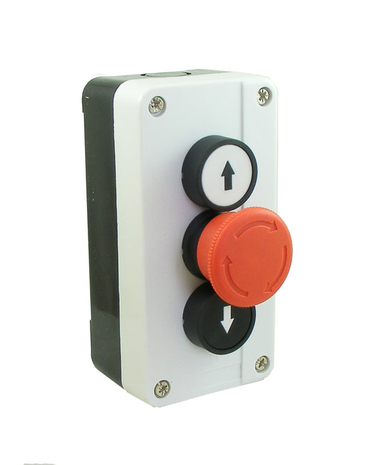Switchtec IPBS3-UED SCL Black And White Arrowed & Red Emergency Stop Station with 2 N/O & 1 N/C Cont