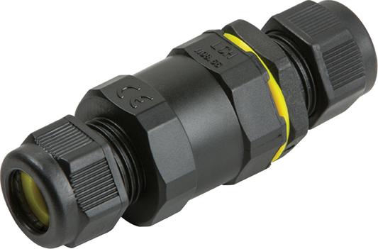 Knightsbridge JB002 16A 3 Pole Inline Connector Black IP68