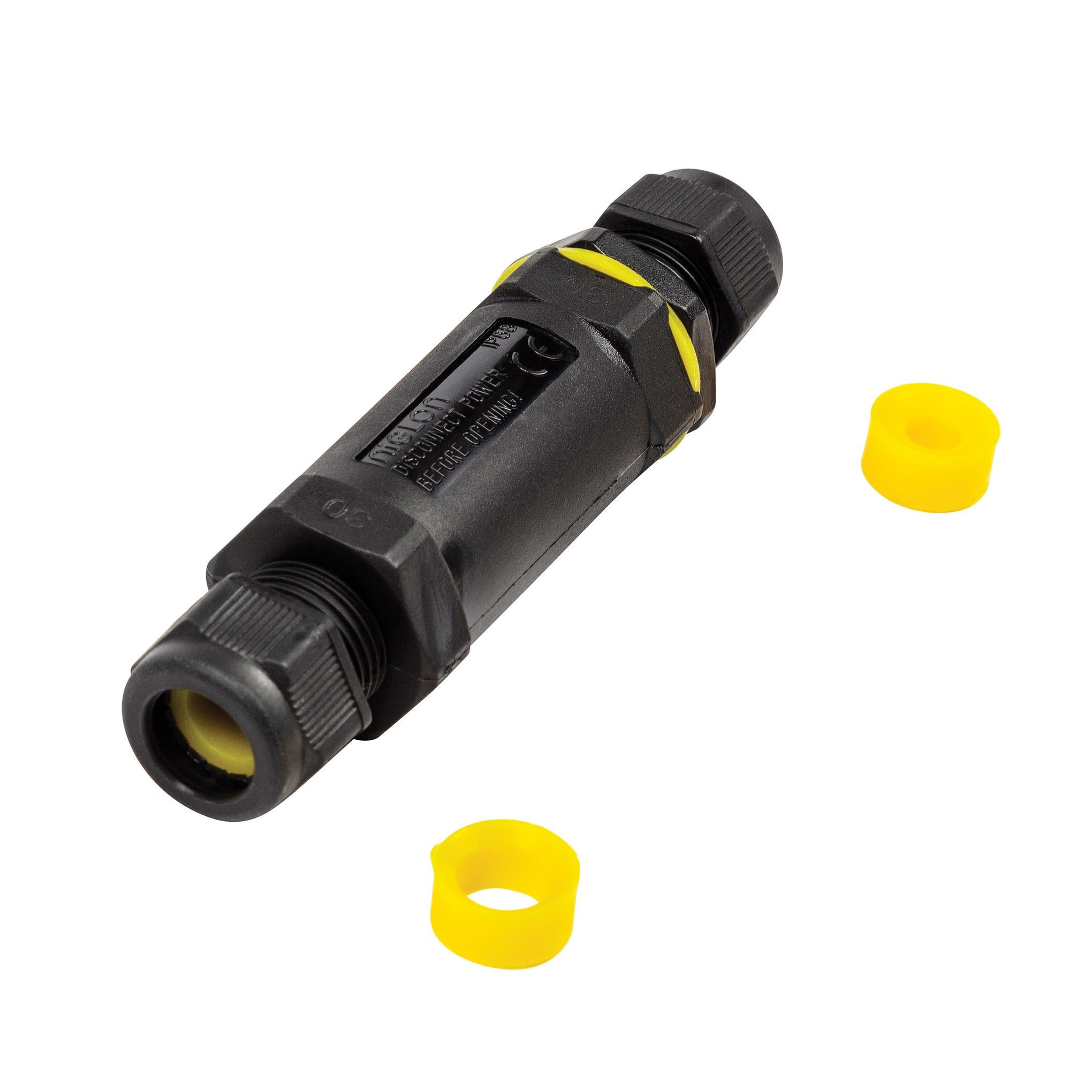 Niglon JOW5 24A 5 Pole Heavy Duty Inline Cable Connector Black IP68