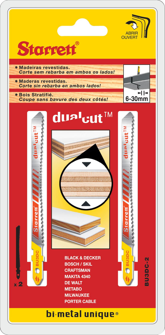 Starrett BU3DC-2 9-19TPI Bi-Metal Unique Dual Cut Jigsaw Blades Pack of 2