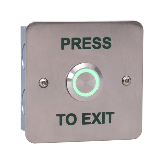 RGL K-ILH-GS/PTE Press To Exit' Illuminated Piezo Button Stainless Steel