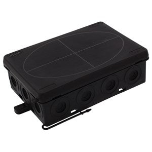 Wiska 10109596 KA 016 125 x 96 x 40mm 18 Entry Polyethylene Installation Box Black IP55