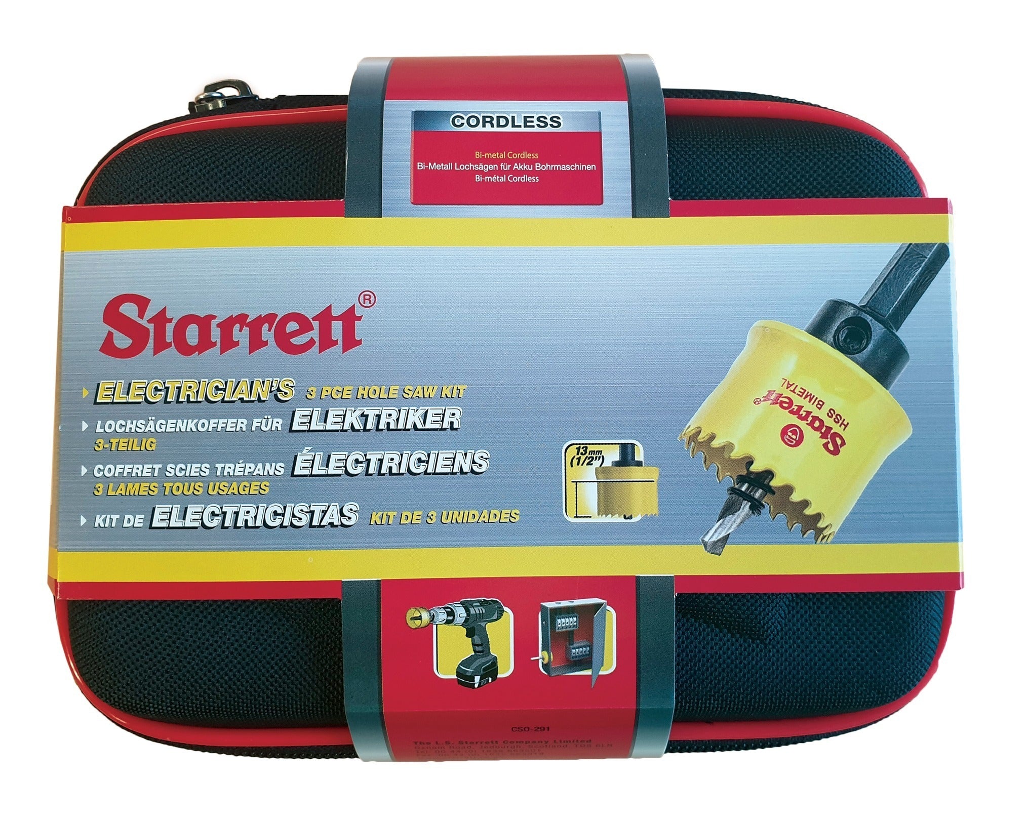Starrett KCS03001 Electricians CSC Holesaw Kit 3pc
