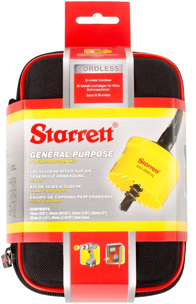 Starrett KCS06001 General Purpose CSC Holesaw Kit 6pc