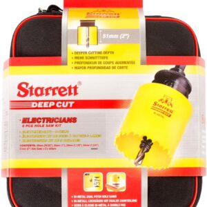 Starrett KDC05021 Electricians Deep Cut Holesaw Kit 5pc