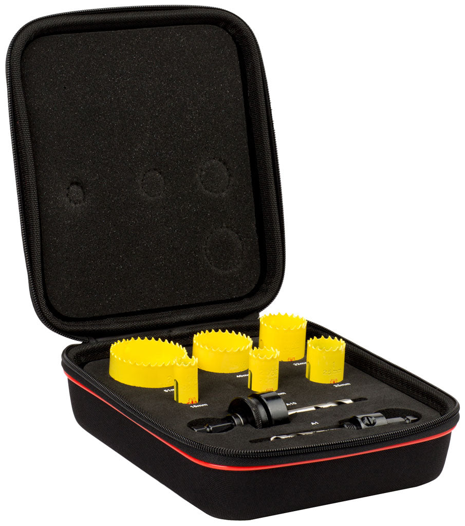 Starrett KFC06021 Electricians Fast Cut Holesaw Kit 6pc