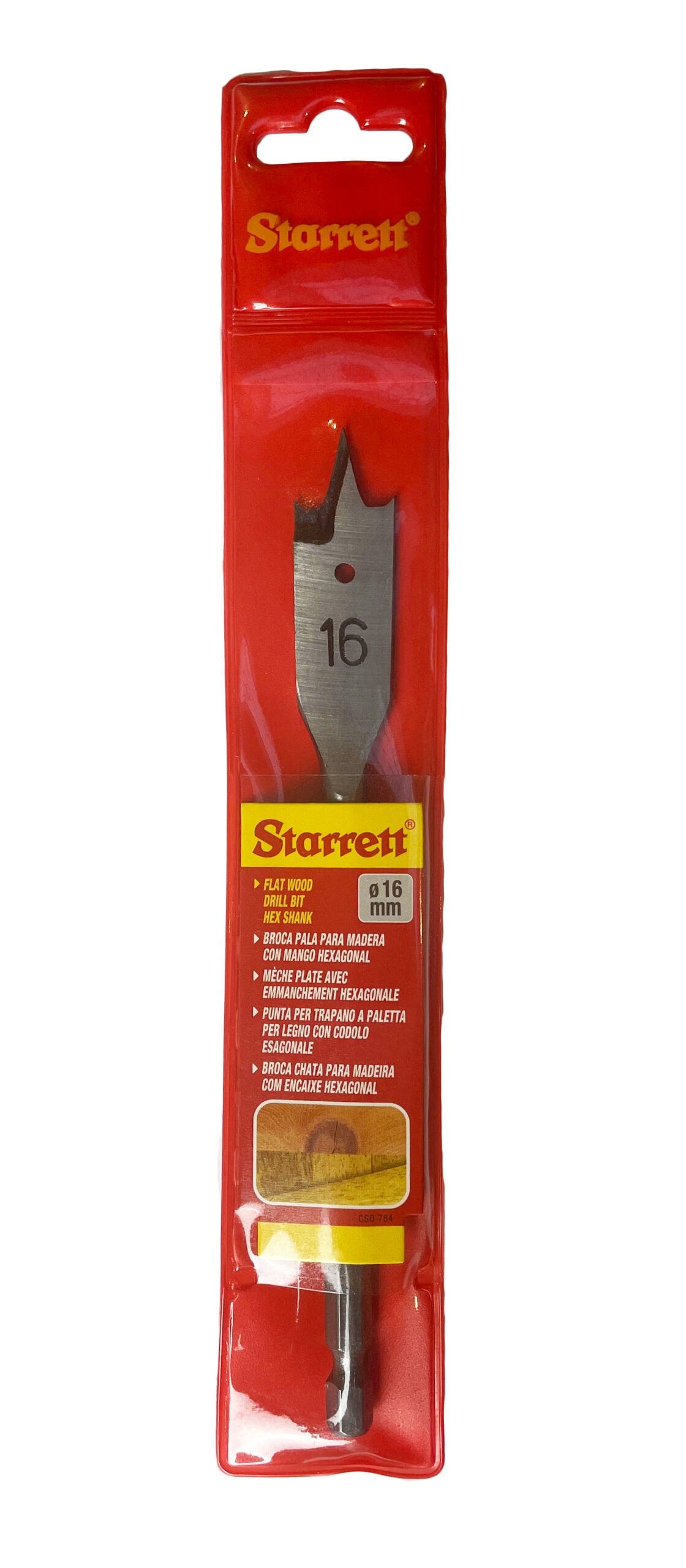 Starrett KFWD16A 16 x 152mm Flat Wood Hex Bit