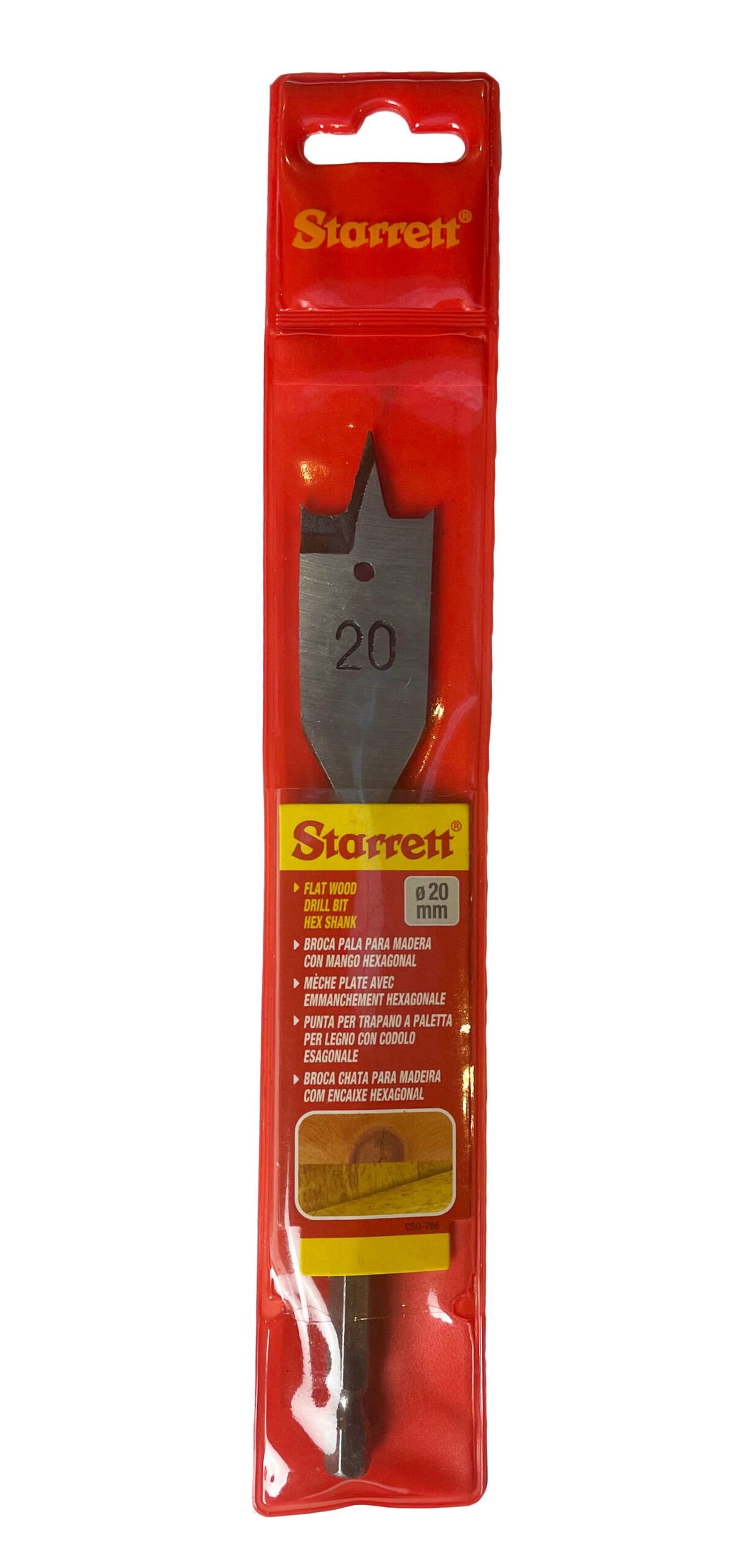 Starrett KFWD20A 20 x 152mm Flat Wood Hex Bit