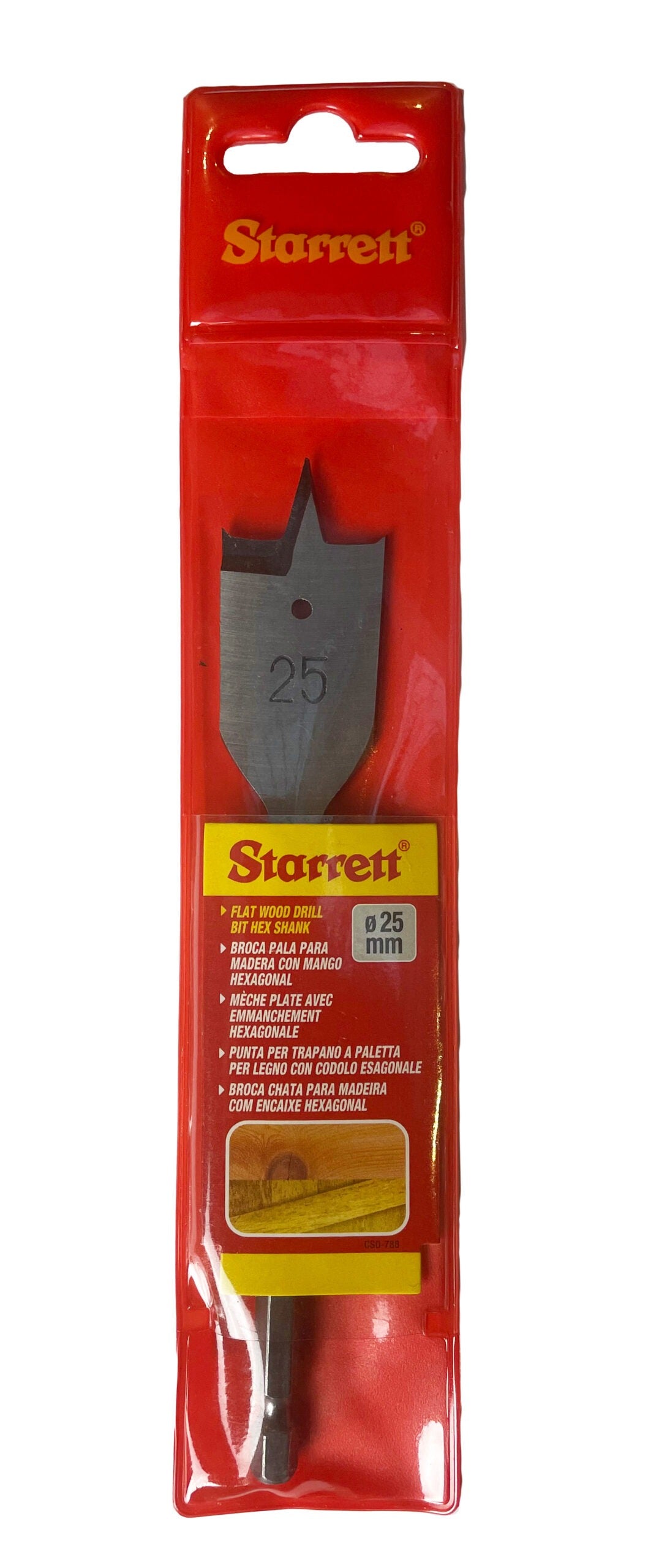 Starrett KFWD25A 25 x 152mm Flat Wood Hex Bit