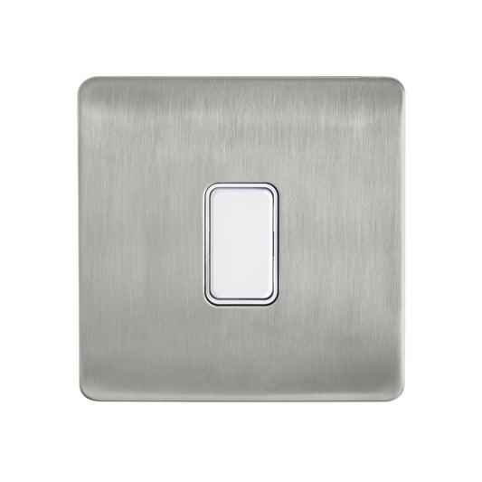 Forum KN-46044 Kinetic 1 Gang Dimmable Push Switch Satin Nickel and White