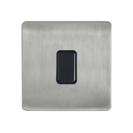 Forum KN-46045 Kinetic 1 Gang Dimmable Push Switch Satin Nickel and Black