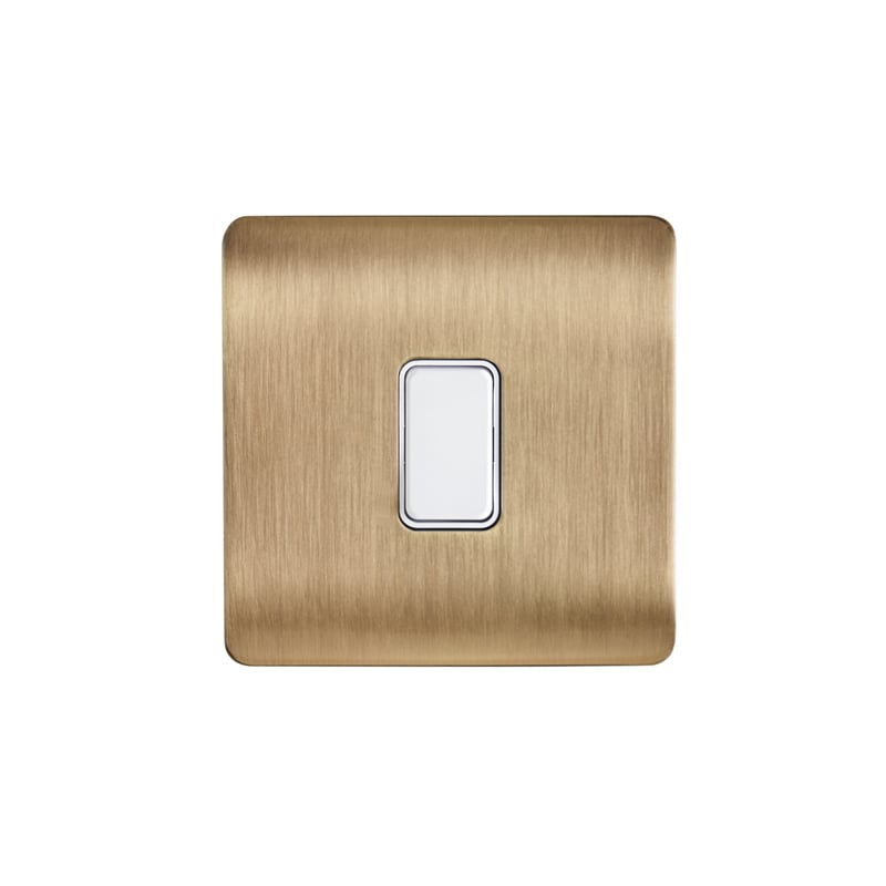 Forum KN-46036 Kinetic 1 Gang Push Switch Satin Brass and White