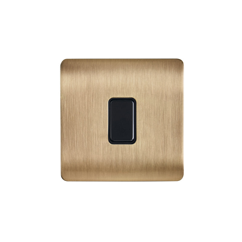 Forum KN-46037 Kinetic 1 Gang Push Switch Satin Brass and Black