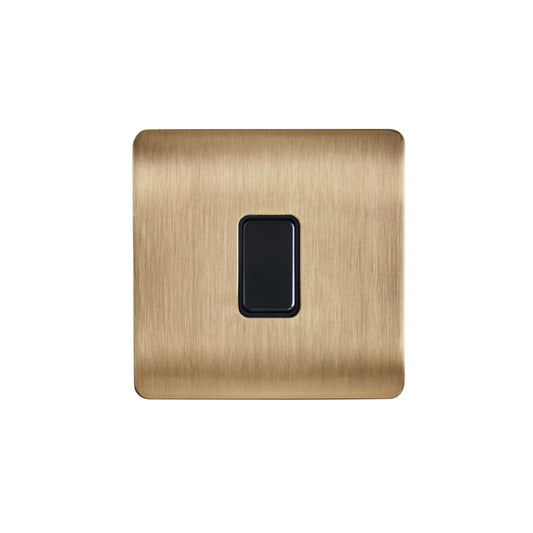 Forum KN-46049 Kinetic 1 Gang Dimmable Push Switch Satin Brass and Black