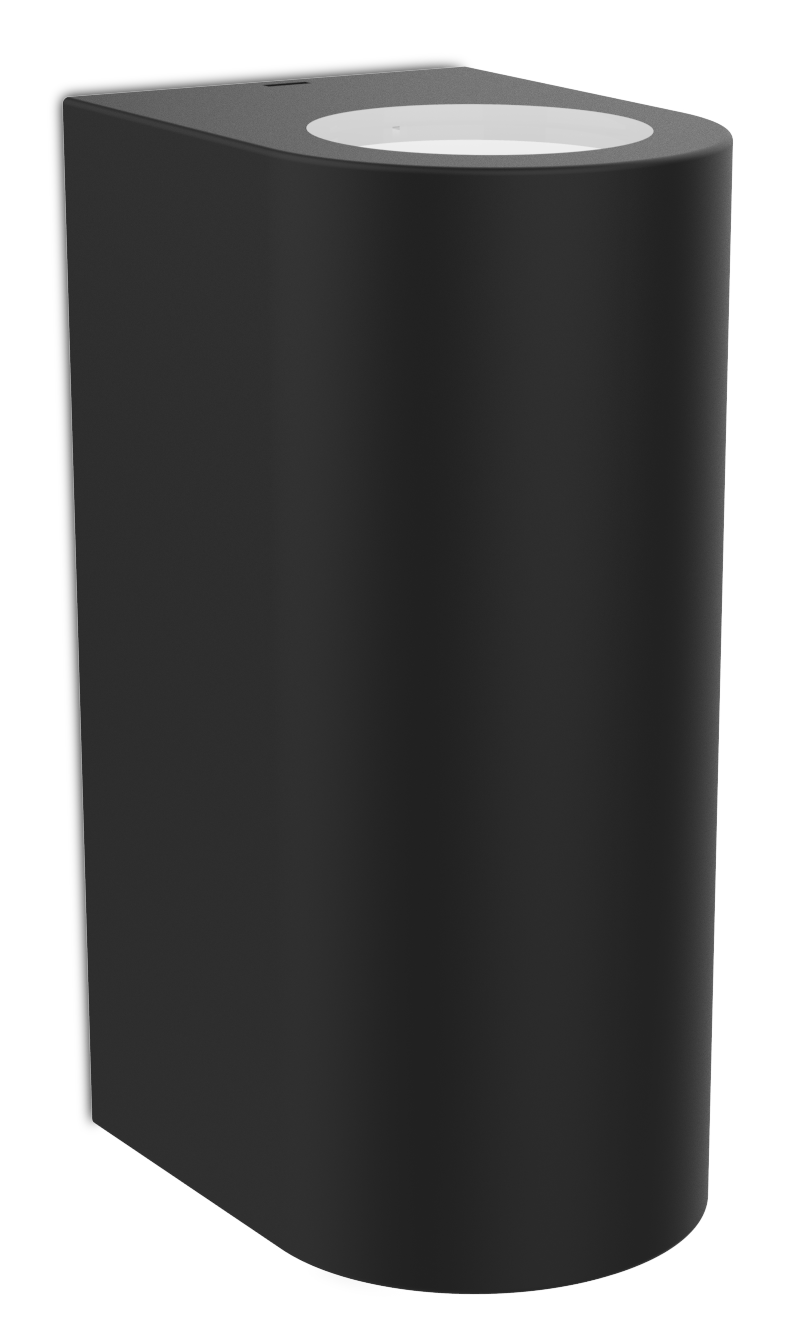 Kosnic KOMC/GU10-BLK Komi Coast 2 x GU10 Round Up / Down Wall Light IP44 Black
