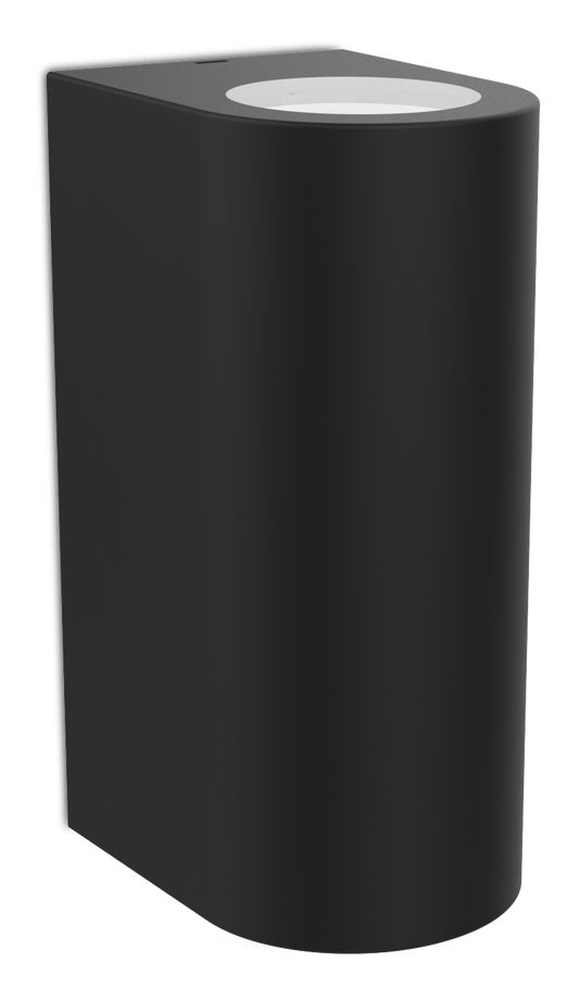 Kosnic KOMC/GU10-BLK Komi Coast 2 x GU10 Round Up / Down Wall Light IP44 Black