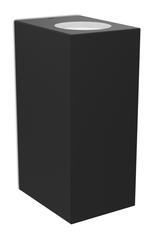 Kosnic KOMR/GU10-BLK Komi Coast 2 x GU10 Square Up / Down Wall Light IP44 Black