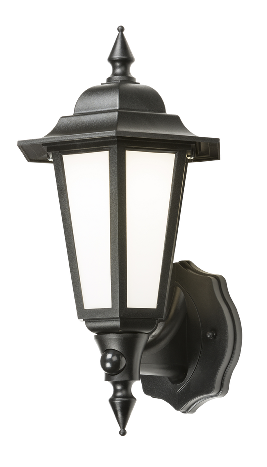 Knightsbridge LANT2 8W LED Black Wall Lantern with PIR IP54 4000K