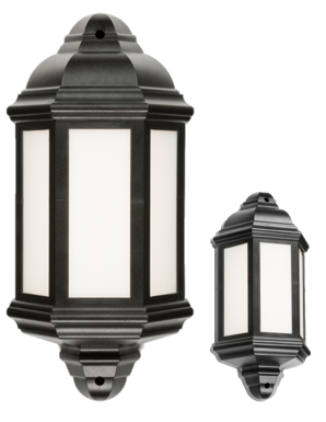 Knightsbridge LANT3 8W LED Black Half Wall Lantern IP54 4000K